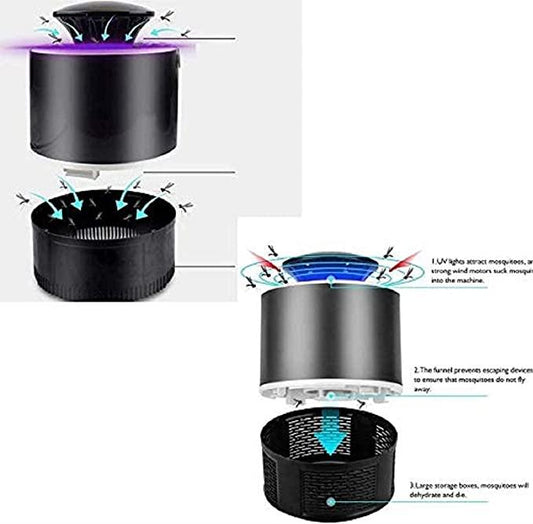 Silent & Powerful LED Mosquito Killer Lamp – Chemical-Free, USB-Powered & 360° Trap for Home & Outdoor Use
